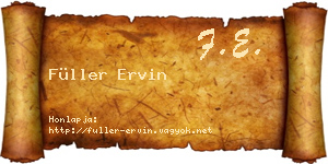 Füller Ervin névjegykártya