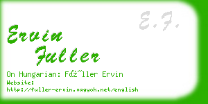 ervin fuller business card